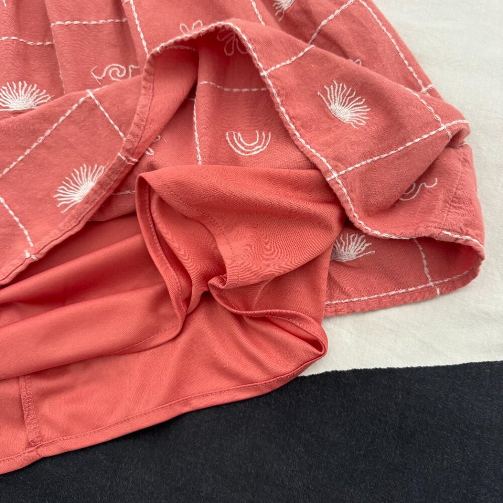 Girls Coral Summer Dress + Matching Scrunchie | Beachy Vacation Print Sz 12 - Picture 5 of 6